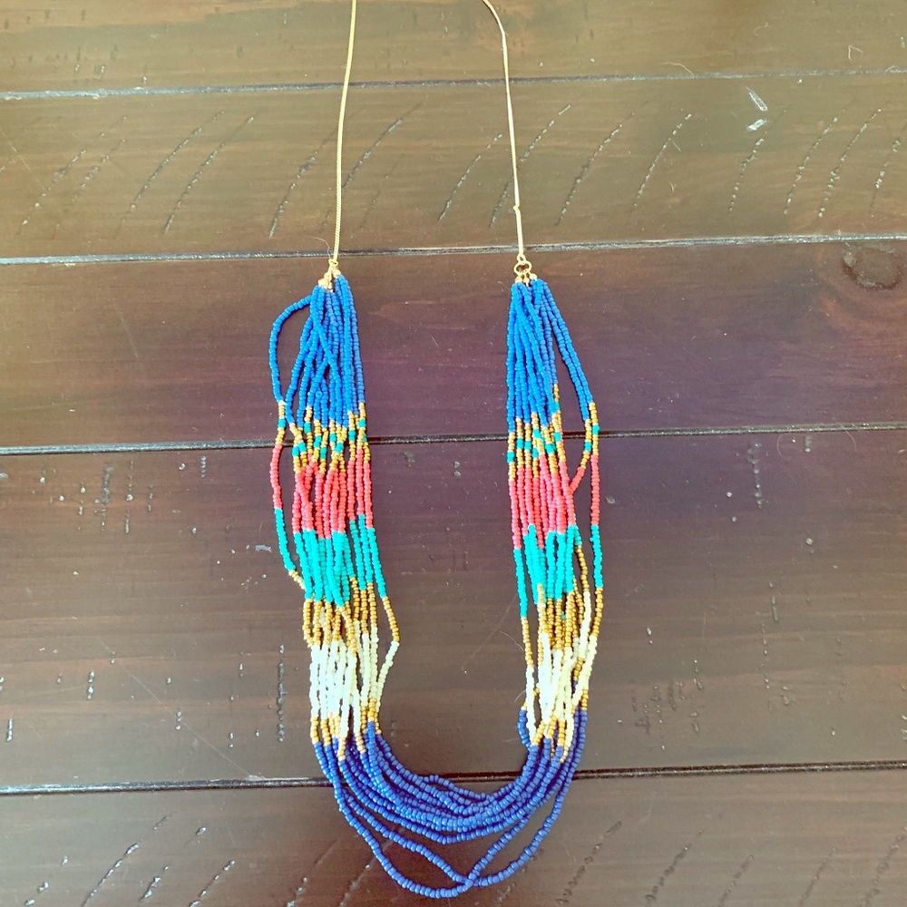 Multi color long necklace
